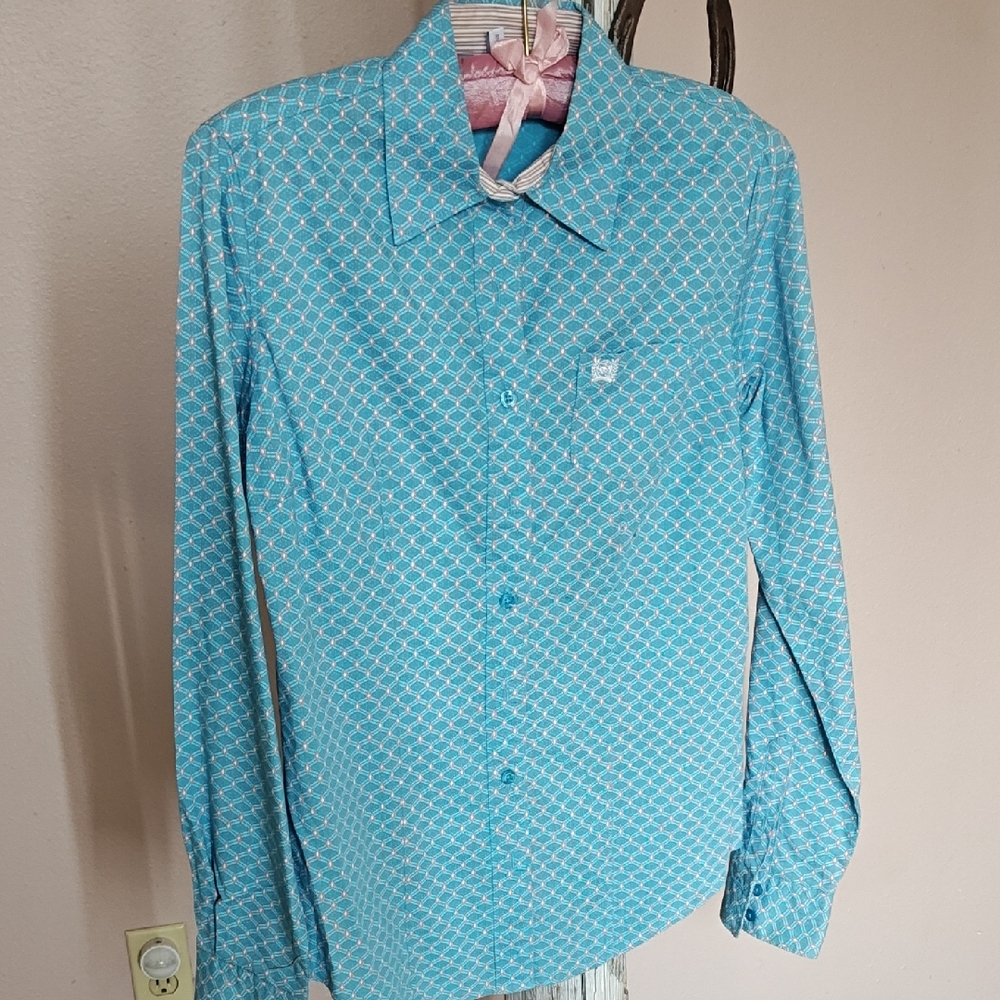 Cinch Turquoise Button Down Shirt for Women